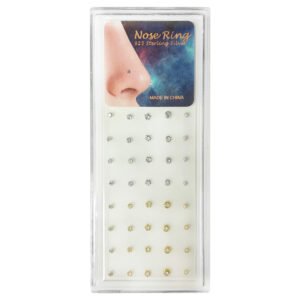 Sterling Silver Decorative Nose Rings - 40 pcs