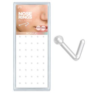 Acrylic L-shaped Nose Rings - 40 pcs