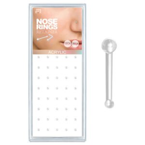 Acrylic Nose Bone Rings - 40 pcs