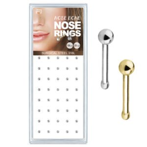 Surgical Steel Ball Nose Rings - 40 pcs