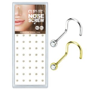 Surgical Steel Curved Nose Rings - 40 pcs