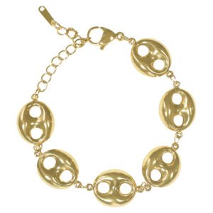 Stainless Steel Gold PVD Coffee Bean Bracelet