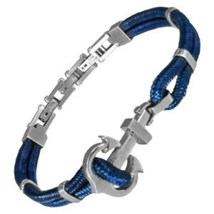 Blue Rope & Stainless Steel Anchor Bracelet
