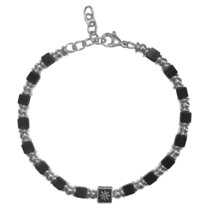 Two-toned Stainless Steel Beaded Sun Bracelet