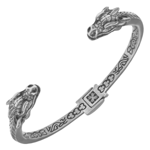 Stainless Steel Dragon Heads Bangle Bracelet