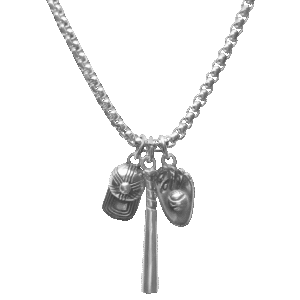 Stainless Steel Baseball Charms Necklace