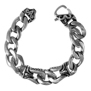 Stainless Steel Fancy Link Buckle Chain Bracelet