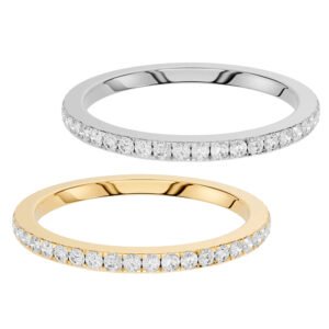 Thin Stainless Steel CZ Band Ring