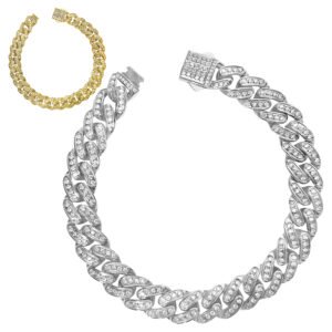 Stainless Steel Cz CNC Setting Cuban Chain Bracelet