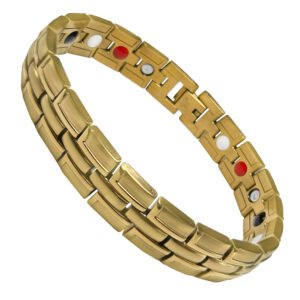 Stainless Steel Gold PVD Magnetic Link Bracelet