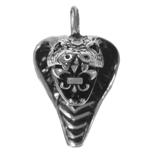 Stainless Steel Snake & Fleur de Lis Pendant
